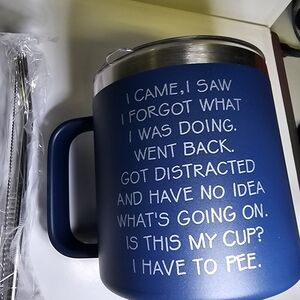 Travel Mug Stainless Steel with Lid and Straw Funny Quote Travel Mug